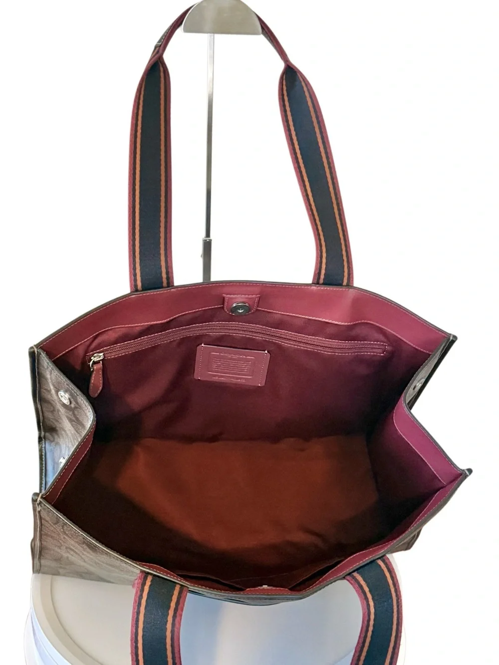 Coach Signature Canvas Large Tote Wallet Set Brown Monogram Designer Luxury Bag
